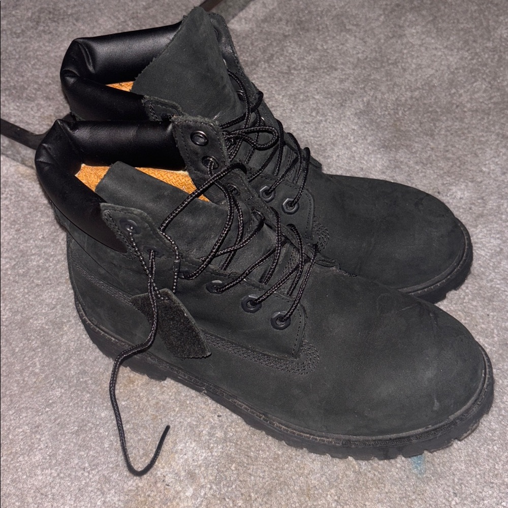 timberland Black Lace-Up Boots